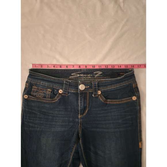 Seven7 Women's Dark Wash Mid Rise Cotton-Blend Skinny Jeans Size 10 - Picture 12 of 14